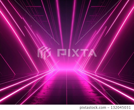 Abstract disco spotlight design illuminating the stage for a vibrant night concert show with laser lights and smoke to enhance the party event Abstract disco spotlight design illuminating the stage for a vibrant night concert show with laser lights and smoke to enhance the party event 132045031