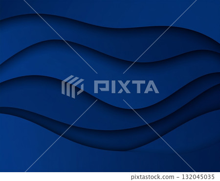 Blue artistic wave pattern illustration with a light curve design and digital texture 132045035