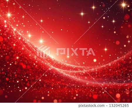 Bright red Christmas stars light up an abstract holiday snow design with sparkle and glow vector illustration Bright red Christmas stars light up an abstract holiday snow design with sparkle and glow vector illustration 132045265