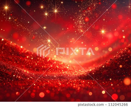 Bright red Christmas stars light up an abstract holiday snow design with sparkle and glow vector illustration Bright red Christmas stars light up an abstract holiday snow design with sparkle and glow vector illustration 132045266