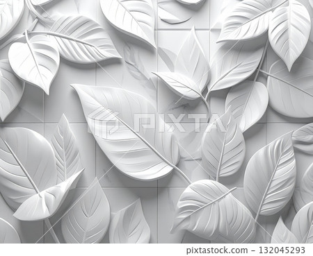 Vintage seamless floral pattern vector illustration with white flowers and leaf texture for fabric paper wallpaper design Vintage seamless floral pattern vector illustration with white flowers and leaf texture for fabric paper wallpaper design 132045293