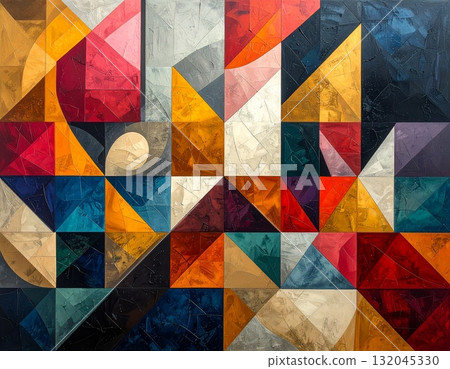 Colorful geometric pattern of triangles and squares creates an abstract seamless vector background texture design illustration for modern wallpaper decoration Colorful geometric pattern of triangles and squares creates an abstract seamless vector background texture design illustration for modern wallpaper decoration 132045330