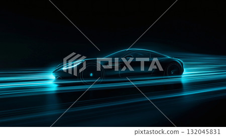 Tracks of sports cars running at high speed 132045831
