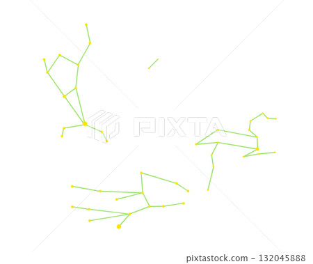 Color line drawing illustration of the Spring Diamond (constellation line) 132045888