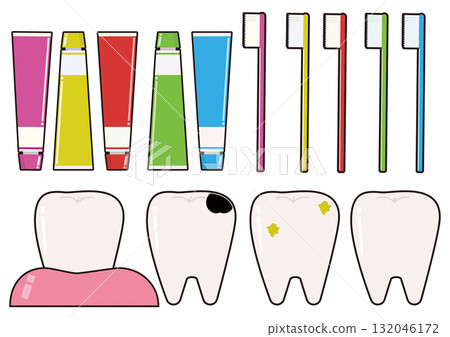 牙齒和牙膏套裝 132046172