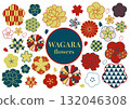 Japanese pattern set: commonly used flowers 132046308