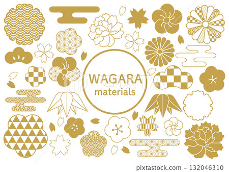 Japanese pattern set: Frequently used materials Japanese pattern set: Frequently used materials 132046310