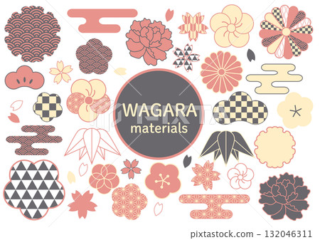 Japanese pattern set: Frequently used materials 132046311