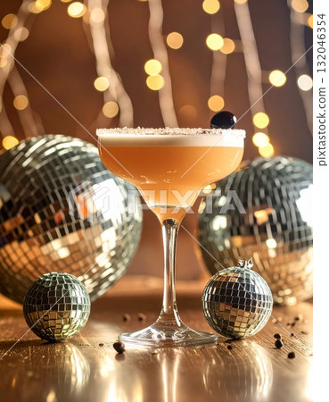 Champagne and martini glasses filled with white and red wine and other drinks sit on a restaurant table, ready for a party celebration dinner Champagne and martini glasses filled with white and red wine and other drinks sit on a restaurant table, ready for a party celebration dinner 132046354