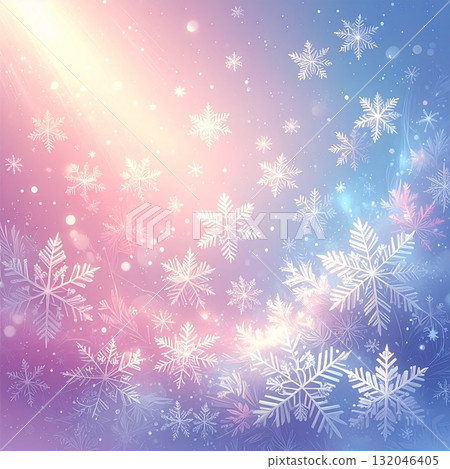 [AI 產生的圖像] 插畫風格：夢中的雪花 132046405