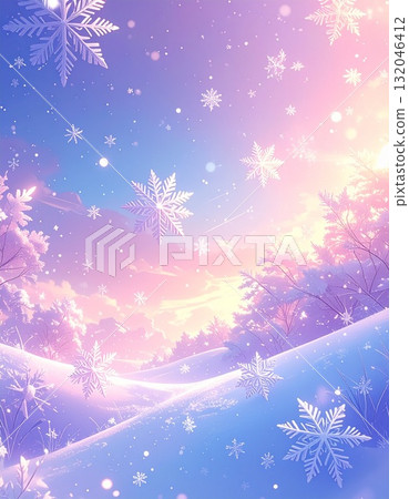 [AI 產生的圖像] 插畫風格：夢中的雪花 132046412