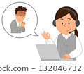 A woman working at a call center for resignation agents 132046732