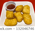 Golden Fried Chicken Nuggets with Ketchup 132046746