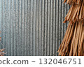 zinc wall texture background,  galvanized metal panel sheeting.                                132046751