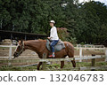 Horseback riding, woman riding, middle-aged, Japanese, horse, hobby, ranch, leisure, 40s 132046783