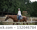 Horseback riding, woman riding, middle-aged, Japanese, horse, hobby, ranch, leisure, 40s 132046784