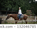 Horseback riding, woman riding, middle-aged, Japanese, horse, hobby, ranch, leisure, 40s 132046785