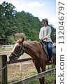 Horseback riding, woman riding, middle-aged, Japanese, horse, hobby, ranch, leisure, 40s 132046797