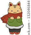 Cat wearing a scarf 132046844