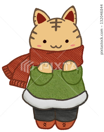 戴著圍巾的貓 132046844