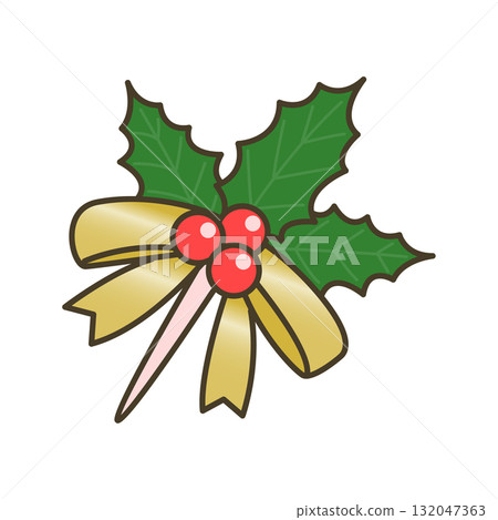 Simple illustration of holly Simple illustration of holly 132047363