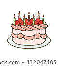 Strawberry Decoration Cake 132047405