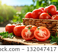 Many cherry tomatoes in a basket 132047417