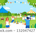 Illustration of people camping 132047427