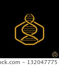 Logo design graphic concept creative premium vector stock image top sell line octagonal DNA health generic science chain helix chemistry atom element 132047775