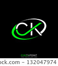 Logo design graphic concept creative premium vector stock image top sell initial CK font checklist ellipse swoosh check point report service business 132047974