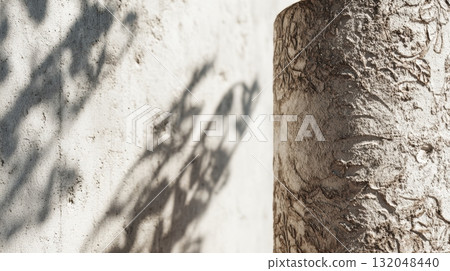 Texture and shadow play on a rustic wall design 132048440
