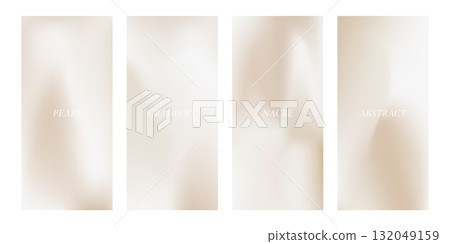 Minimalistic pearl cream and ecru nacreous poster design. Smooth pale gradient cards with sandy waves for neutral backgrounds. Vector illustration 132049159