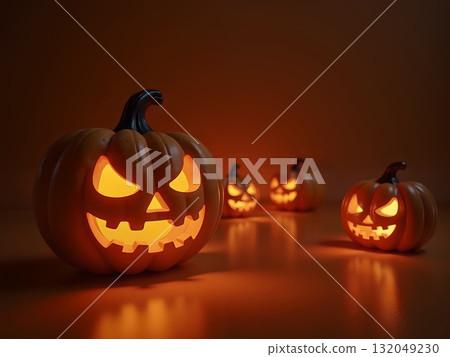 傑克南瓜燈黑暗背景，傳統節日，陽光節，寬闊的公告，海上報道報道材料片 132049230