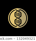 Logo design graphic concept creative premium vector stock image top sell line hexagon DNA on circle health generic science chain helix chemistry atom 132049321