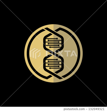 Logo design graphic concept creative premium vector stock image top sell line hexagon DNA on circle health generic science chain helix chemistry atom Logo design graphic concept creative premium vector stock image top sell line hexagon DNA on circle health generic science chain helix chemistry atom 132049321