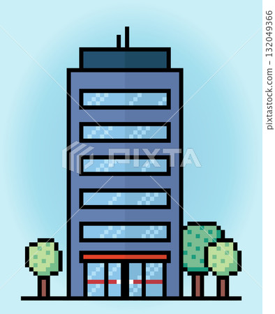 8-bit pixel icon high building in vector illustrations for game assets and web icons 132049366