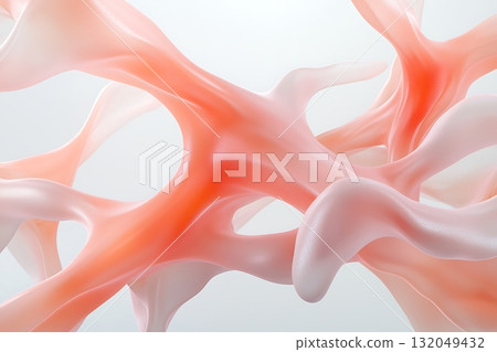 Abstract Fluid Shapes with Soft Curves and Gentle Colors for Background or Design Use 132049432