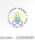 Logo design graphic concept creative premium vector stock image top sell meditation lotus infinity balance line energy spiritual relaxation health spa 132049485