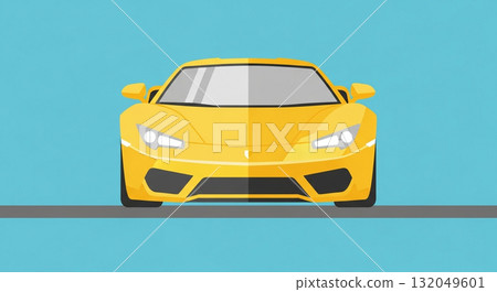 A yellow supercar that exudes a sense of speed A yellow supercar that exudes a sense of speed 132049601