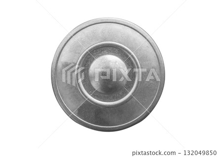Old metal jeans button isolated on white background 132049850