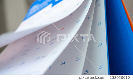 Abstract blur calendar page flipping sheet close up background business schedule planning appointment meeting concept 132050010