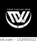 Logo design graphic concept creative premium vector stock image top sell initial MW or MVW font with freckles flip infinity futuristic graffiti ethnic 132050322