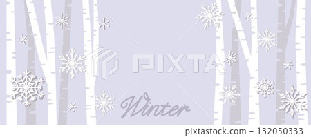 Snow scene in the forest, winter holiday illustration background Snow scene in the forest, winter holiday illustration background 132050333