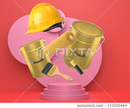 Abstract scene or podium for product showcase on monochrome background. Abstract scene or podium for product showcase on monochrome background. 132050464