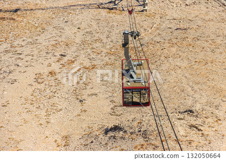 Cable car on ropeway leading to a top of Tahtali mountain in Antalya province, Turkey 132050664