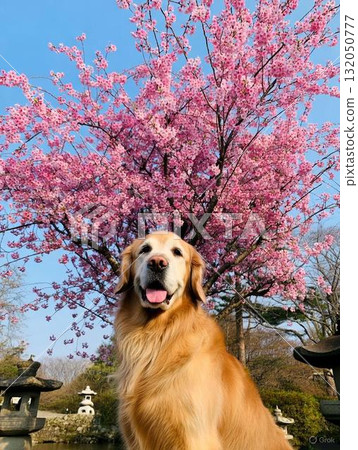 Cherry blossoms and dogs 132050777