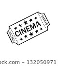 Template, logo of black and white ticket icon. 132050971