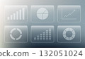 data analytics dashboard design with frosted glass panels showing chart icons bar graph pie chart line graph and business process symbols on gradient background for corporate presentation 132051024