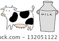 Dairy cow and milk can 132051122