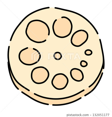 Sliced lotus root illustration 2 Sliced lotus root illustration 2 132051177